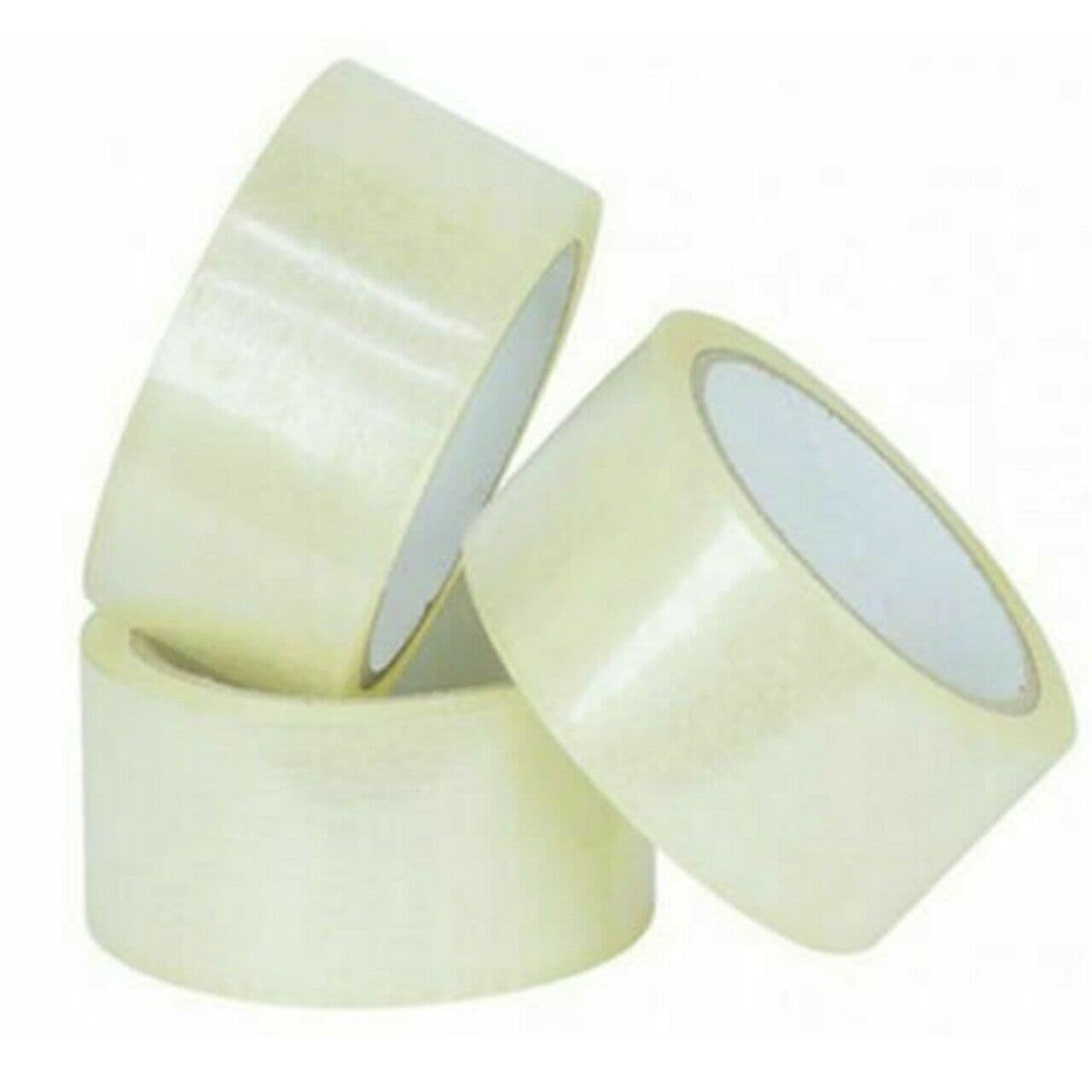 Box of 36 rolls of high-clarity Vibac clear packing tape for professional shipping and labeling UK