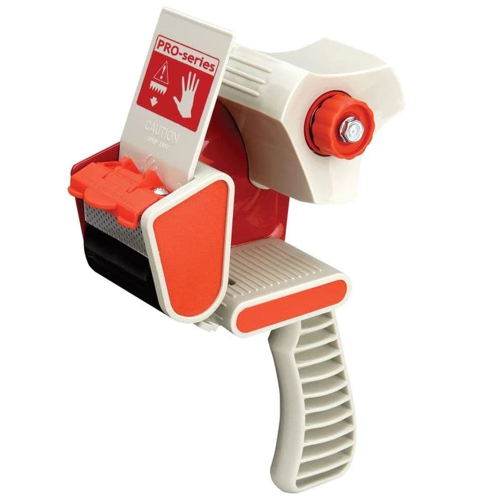 Industrial red pistol grip parcel tape dispenser for heavy-duty box sealing and warehouse packing UK