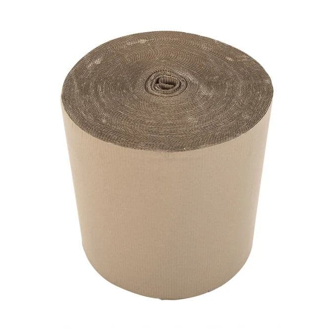 Large roll of corrugated cardboard paper wrap for eco-friendly furniture protection UK