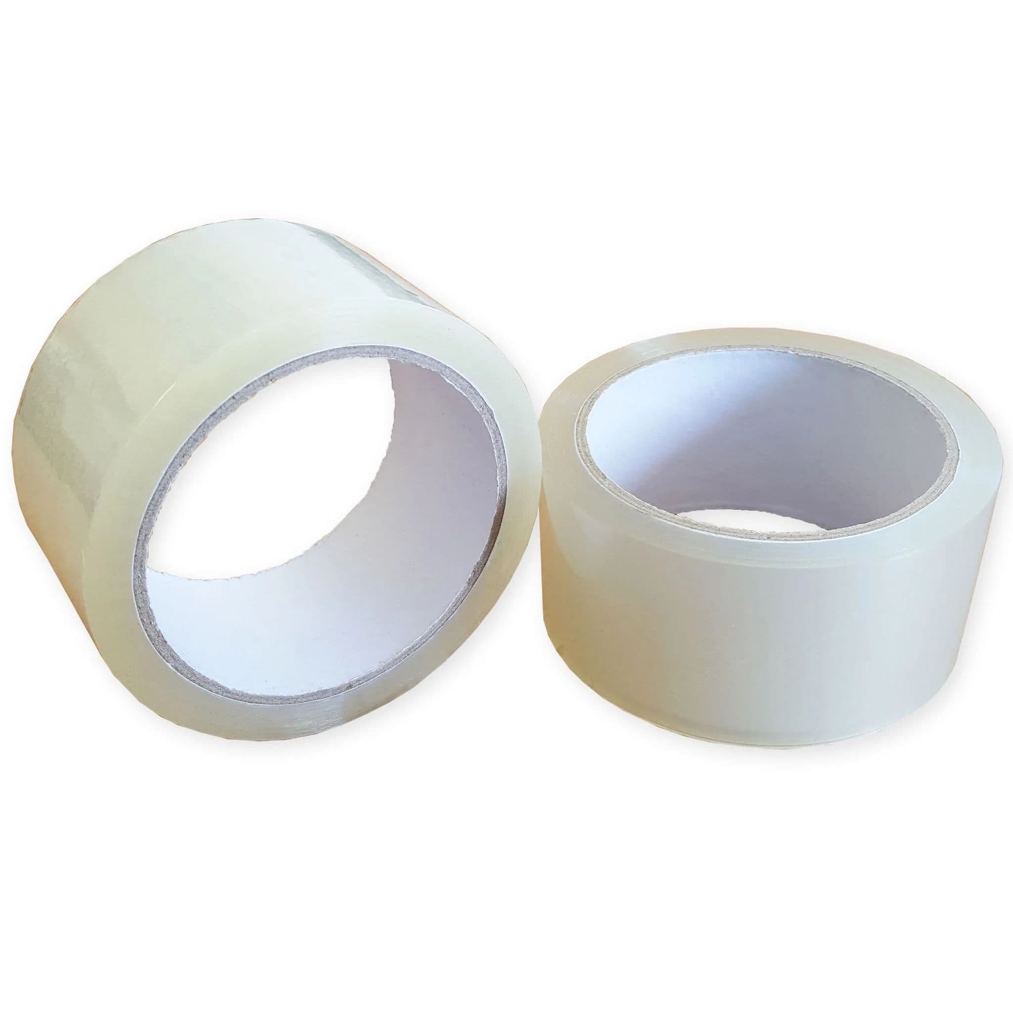 Box of 36 rolls of economy clear packing tape for budget-friendly e-commerce shipping and warehouse use UK