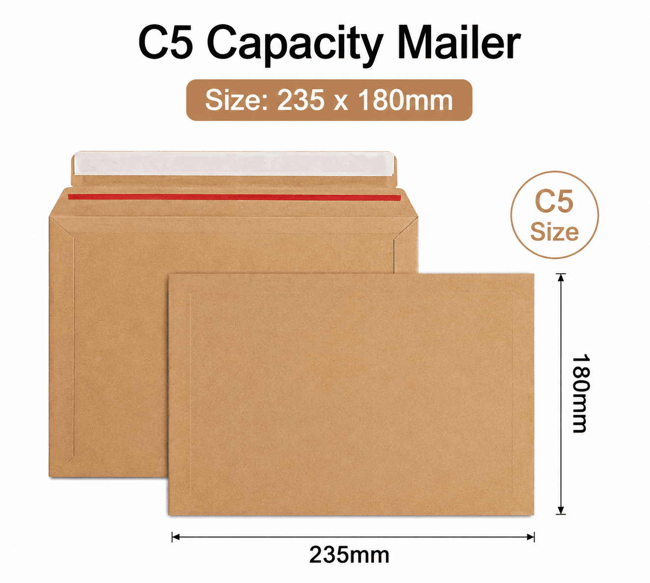 180 x 235mm C5 Kraft Paperboard Capacity Mailer Envelope 180 x 235mm C5 Kraft Paperboard Capacity Mailer Envelope