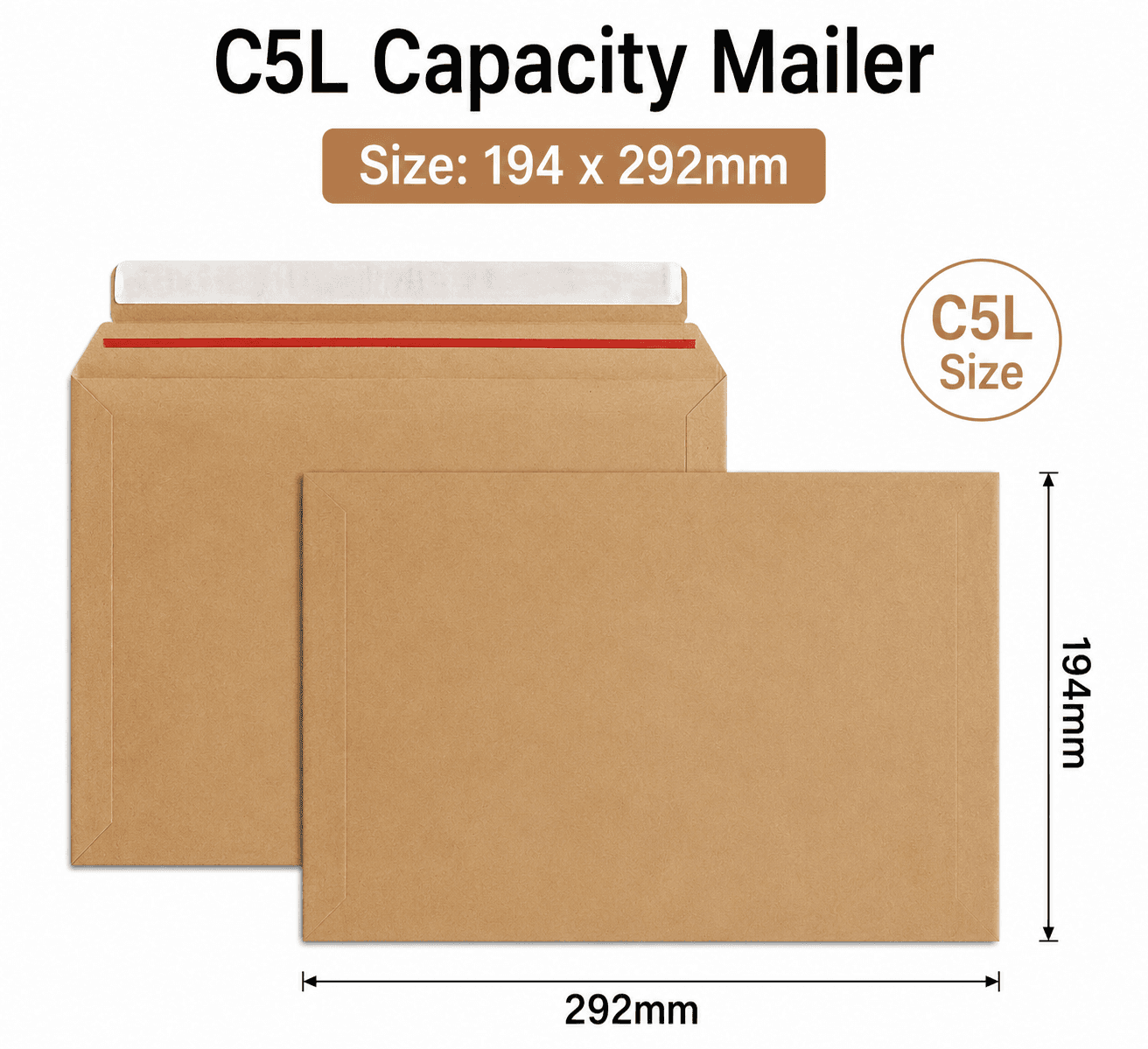 194 x 292mm C5L Kraft Paperboard Capacity Mailer Envelopes 194 x 292mm C5L Kraft Paperboard Capacity Mailer Envelopes