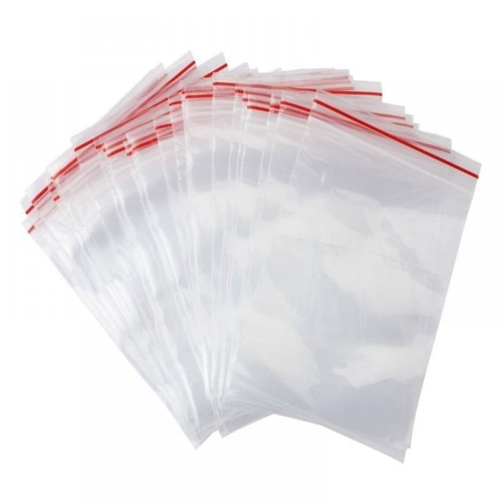 Pack of 1000 clear grip seal polybags for small parts storage and resealable retail packaging UK