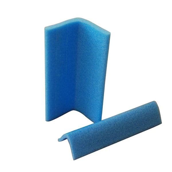 Blue L-profile foam edge protection for furniture and glass shipping UK